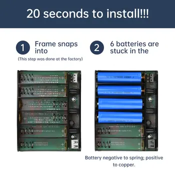 5V/9V/12V 輸出,6顆18650電池UPS不間斷電源,DIY行動電源盒,適用於家用路由器、手機、平板電腦、數據機 10 最佳銷售 UPS 12V 18650 - №2