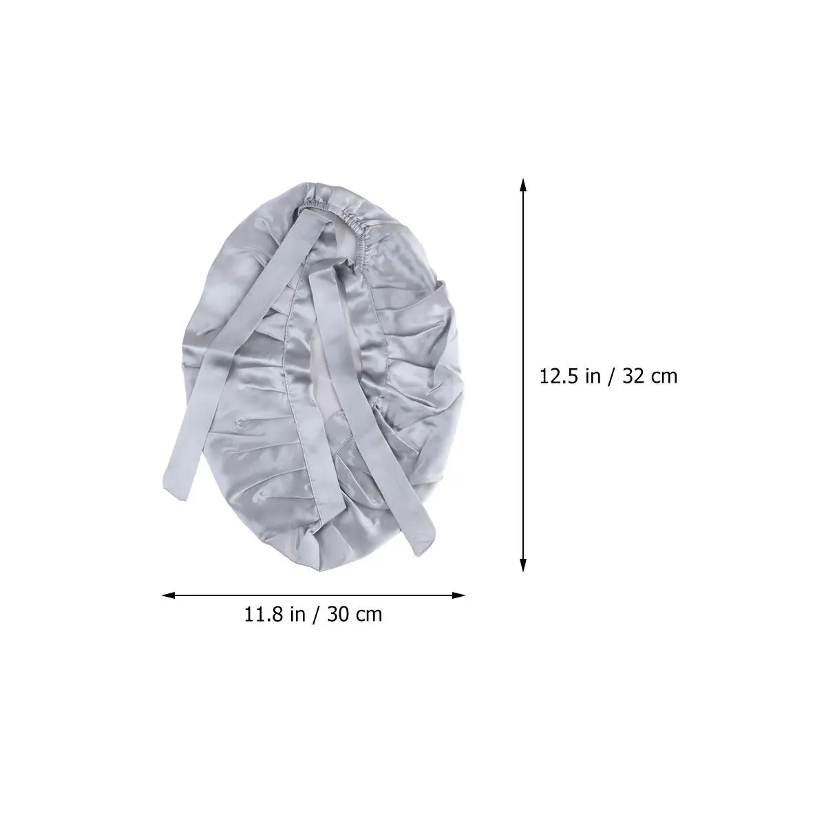 1Pcs Adjustable Silk Sleeping Bonnet Hair Protection Hat Grey for Women Night Sleep Makeup Face Washing