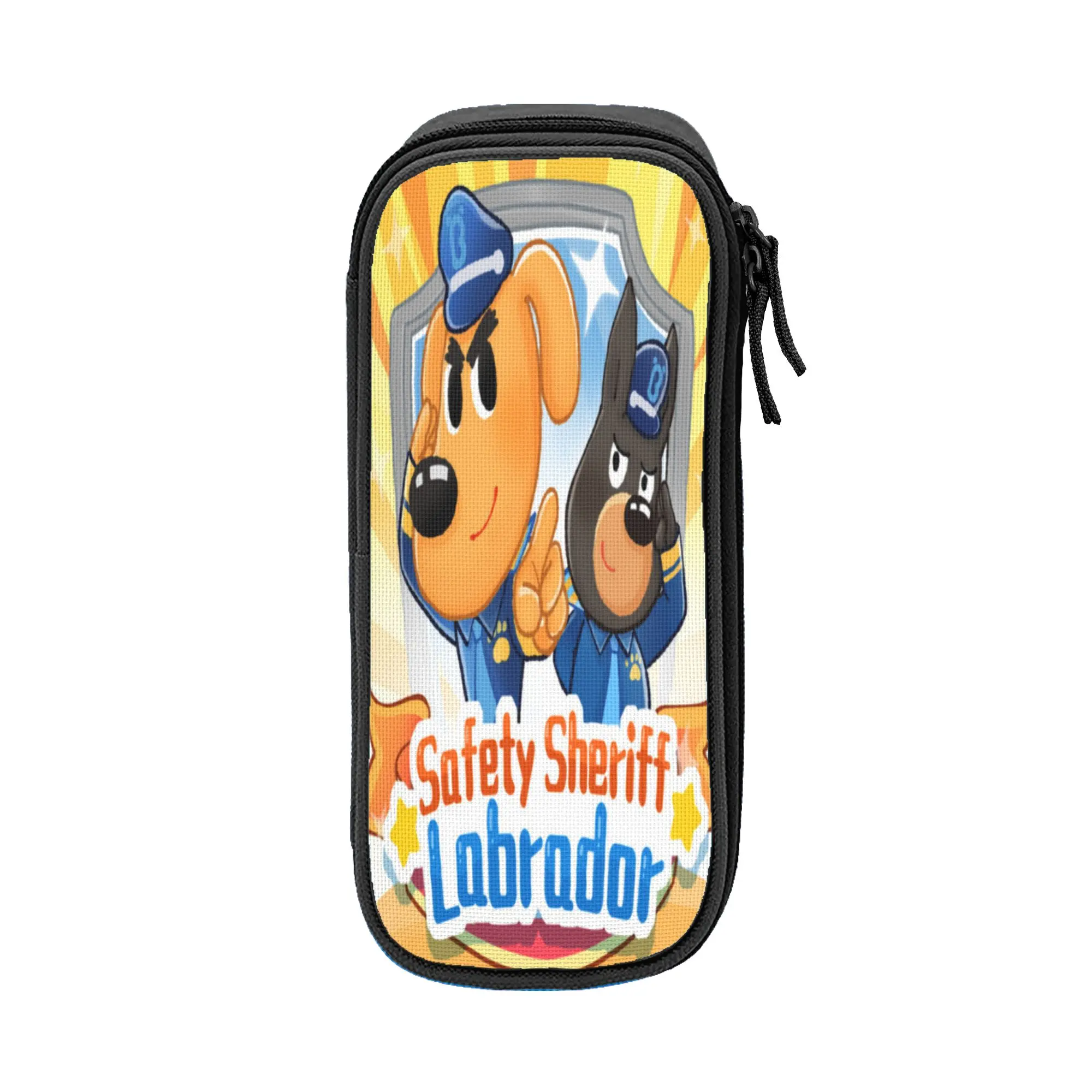 Safety Sheriff Labrador  Pencil Case Double Layer Large-capacity Kids  Pencil Case Stationery Birthday Gift