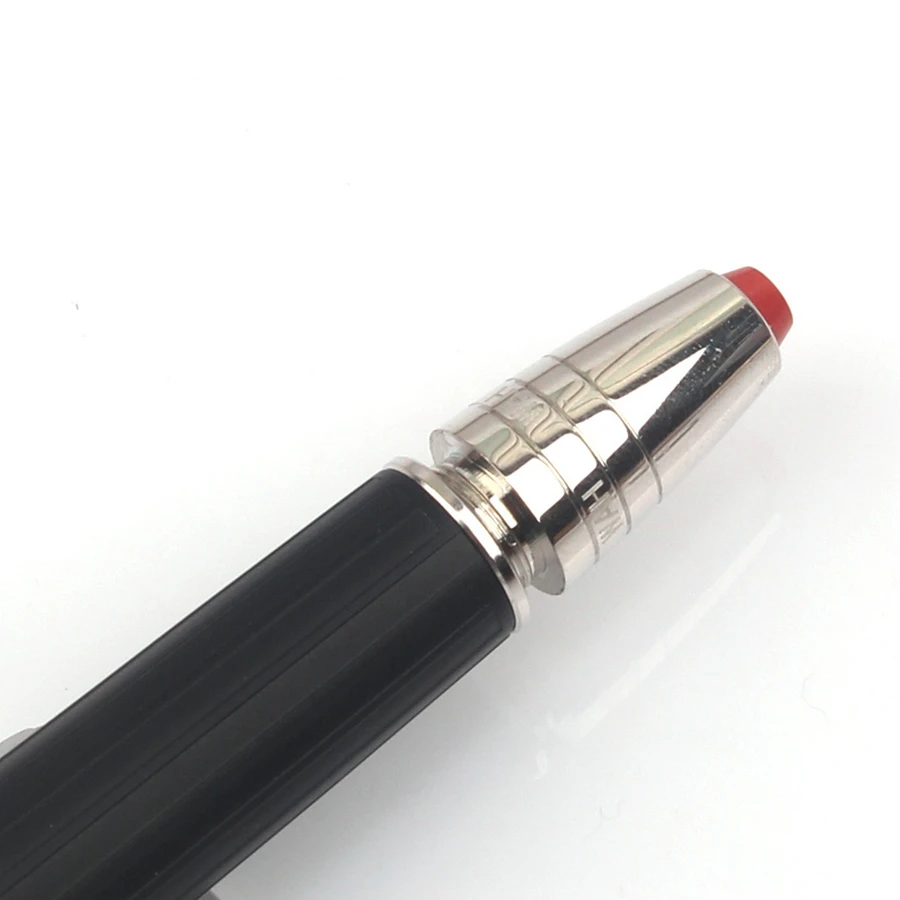 مجموعة Tat MB ميزة رائعة قلم حبر Jimi Hen Rollerball جودة برميل أسود غطاء أبيض مشبك بلاتيني منقوش بشكل جيد