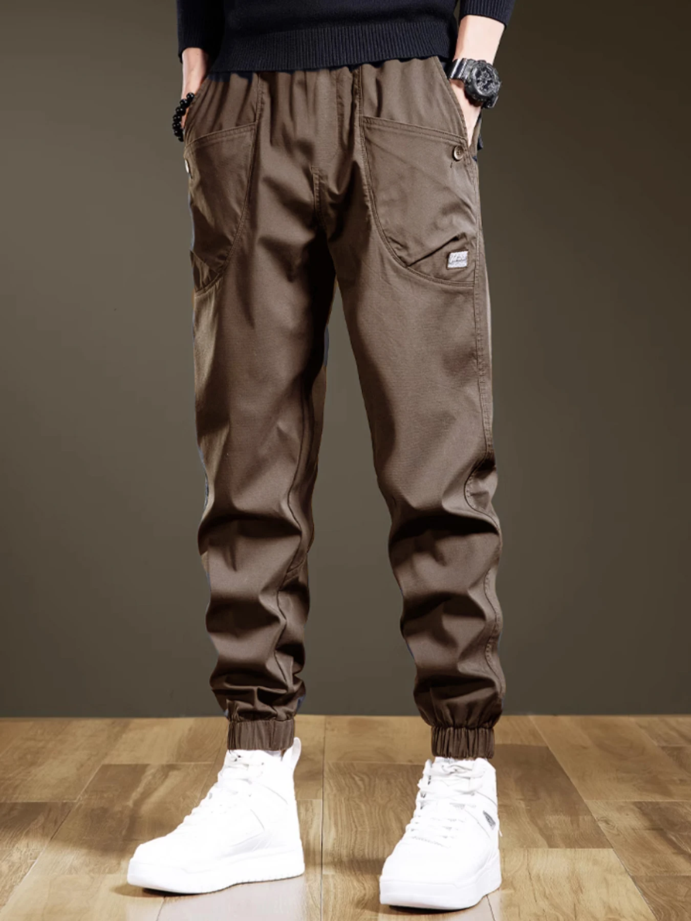 

Quick drying breathable ice feeling American workwear paratroopers men's loose thin drawstring casual pants trendy workwear pant