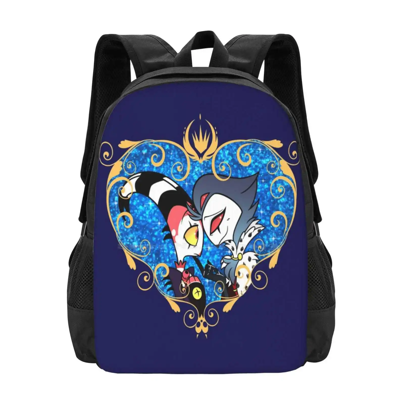 

Helluva Boss Stolas And Blitzo Heart Frame Hot Sale Schoolbag Backpack Fashion Bags Helluva Boss Blitzo Stolas Vivziepop Stolitz