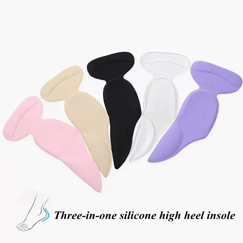 1Pair Gel Silicone shoe inserts T-Shape Grips heel cushions for Shoes Insert Insoles Foot Heel Protector Pads Gifts for Women