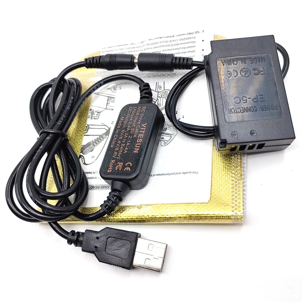 5V USB Power Cable EH5 Adapter Charger+EN EL20 Dummy Battery EP-5C DC Coupler For Nikon 1J1 1J2 1J3 1S1 P1000 1V3 1AW1 Camera