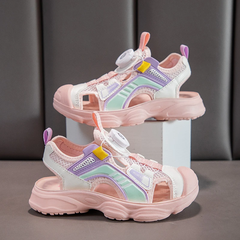 

Kids Summer Shoes for Girl 2025 New Outdoor Sports Breathable Flat Non-slip Trendy Sneakers High Quality Soft Beach Sandals Boys
