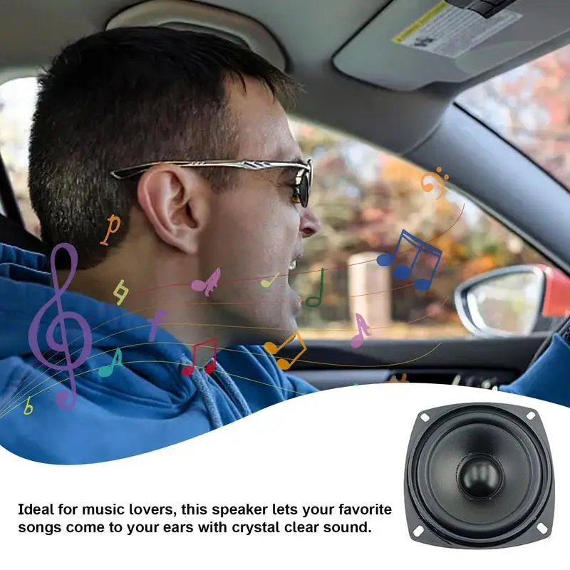 4 Inch Car Audio Speakers Vehicle Door Speakers Full Range Frequency Black Automotive Speaker For Cars Trucks