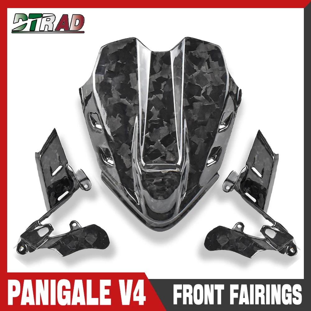 

For DUCATI Panigale V4 V4S V4R 2018-2023 Forged Gloss Carbon Fiber Instrument cover Front Fairing Kits Motorcycle Accessories