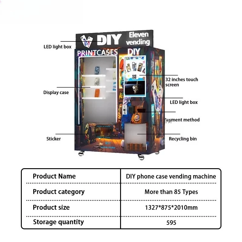 Customizable Phone Case Printer Innovative Fully Automatic DIY Vending Machine Function Multiple Payments UV Phone  Case Printer