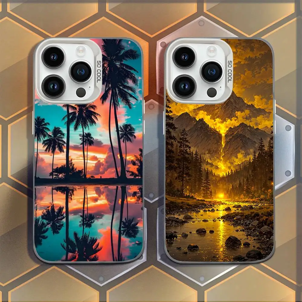 

Sunset Silicone Phone Case For iPhone 16,15,14,13,12,11,Mini,Pro,E,MAX White Candy Matte Shockproof Cover