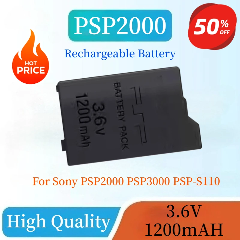 

High Quality New 3.6V 1200mAh Lithium Battery for Sony PSP2000 PSP3000 PSP-S110 Large Capacity Rechargeable Battery