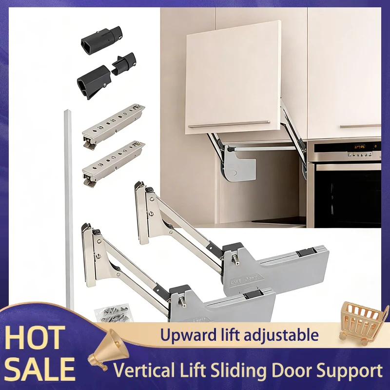 Vertical Lift Flipping Cabinet Door Hydraulic Buffering Gas Spring With Arbitrary Position Stopping And Support