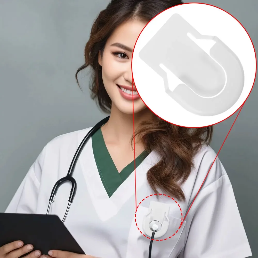 

Stethoscope Holder Clip Buckle White Plastic Hook Universal Medical Teaching Tools Stethoscope Support Accessories