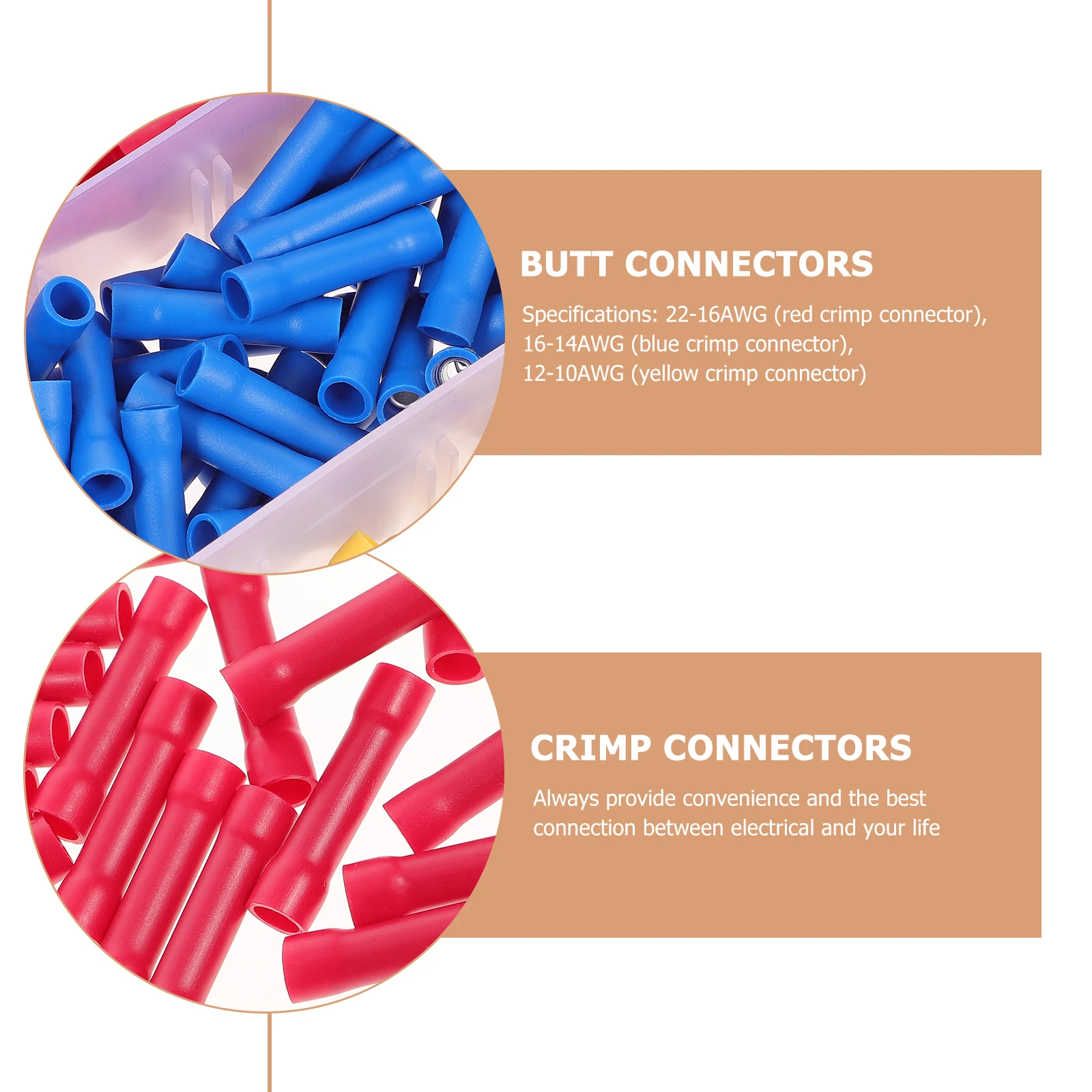 

Insulated Butt Electrical Wire Terminals Crimp Connector Pin Joints Car Connectors Terminal Connectors Horn