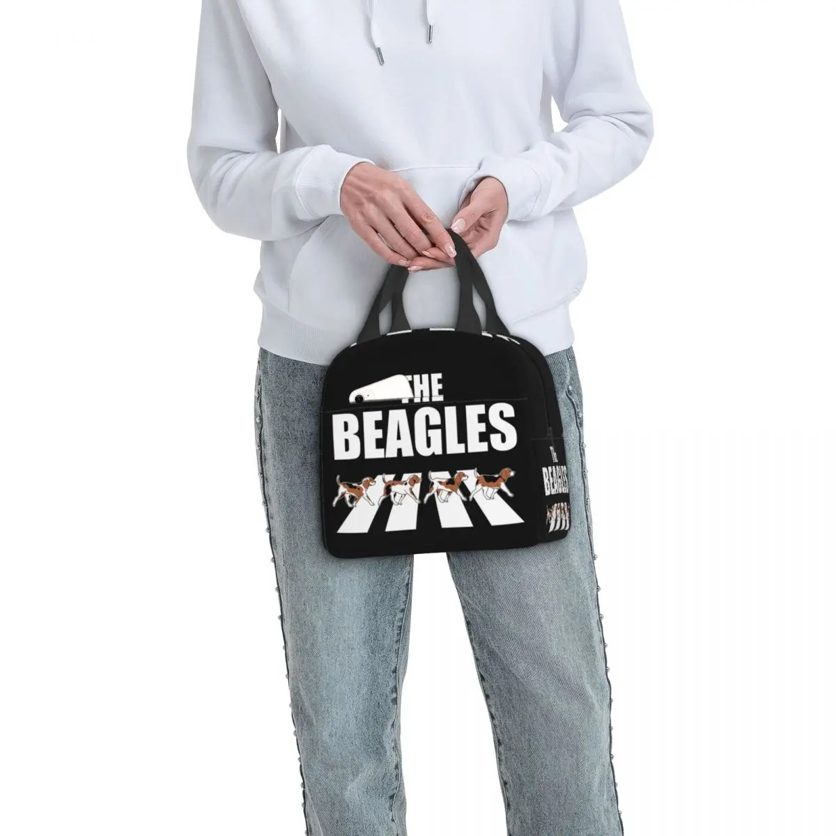 The Beagles-Sac à lunch avec isolation, sac à bento, sac à main pour repas, parodie