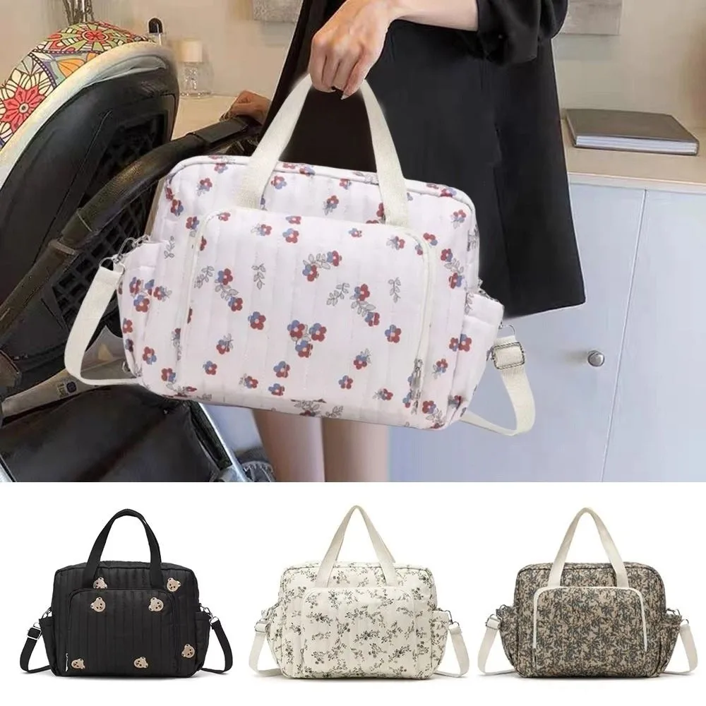 Portable Multi-Pocket Newborn Baby Care Diaper Bag Waterproof Large Capacity Mummy Shoulder Bag Quilted Organizer
