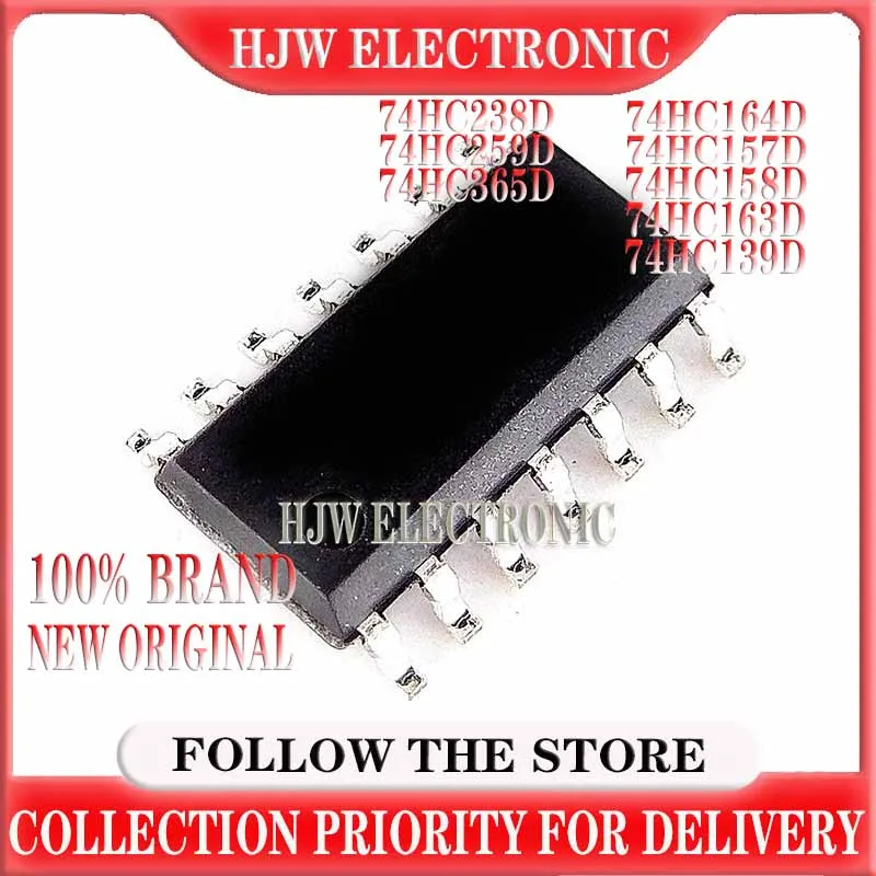 10pcs/lot 100% New original 74HC164D 74HC157D 74HC158D 74HC163D 74HC139D 74HC238D 74HC259D 74HC365D Logic IC SOP-16