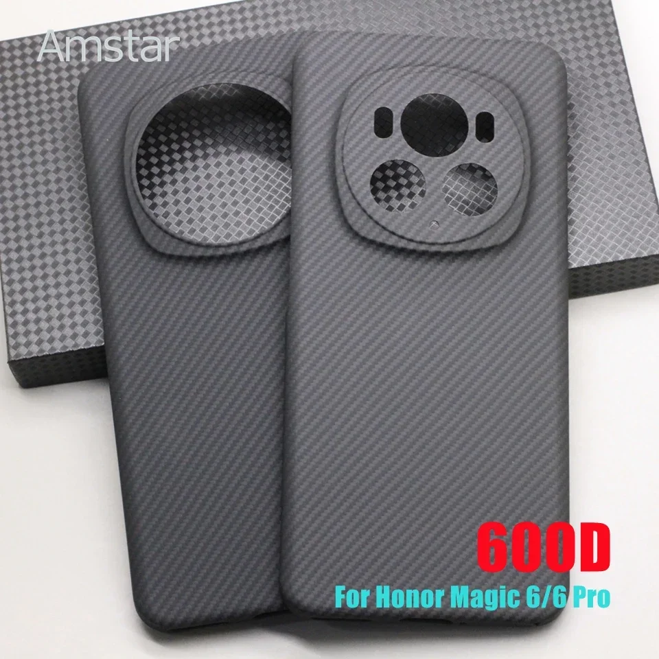 Amstar Carbon Fiber Phone Case for Honor Magic 6 Pro 600D Ultra-thin Aramid Fiber Magic 6 Pro Cover Support Magsafe Charges