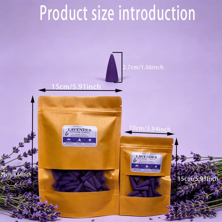 Premium Lavender Aromatherapy Cones, Naturally Handmade, Lavender Scent, Gentle and Sweet Fragrance, for Relaxation and Sleep, Cozy Home Fragrance, Yoga and Meditation, Indoor and Outdoor Use, Gift