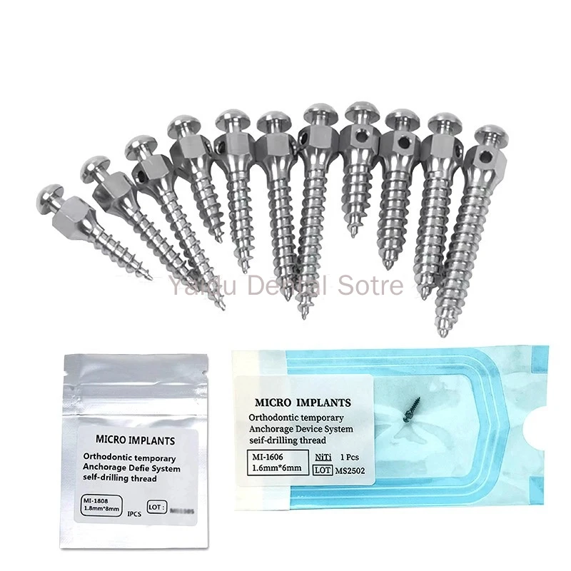 50Pcs Implant Dental Orthodontic Micro Implants Mini Screw Self Taping Spring Anchor Wrench Screwdrivers Dental Lab Tools