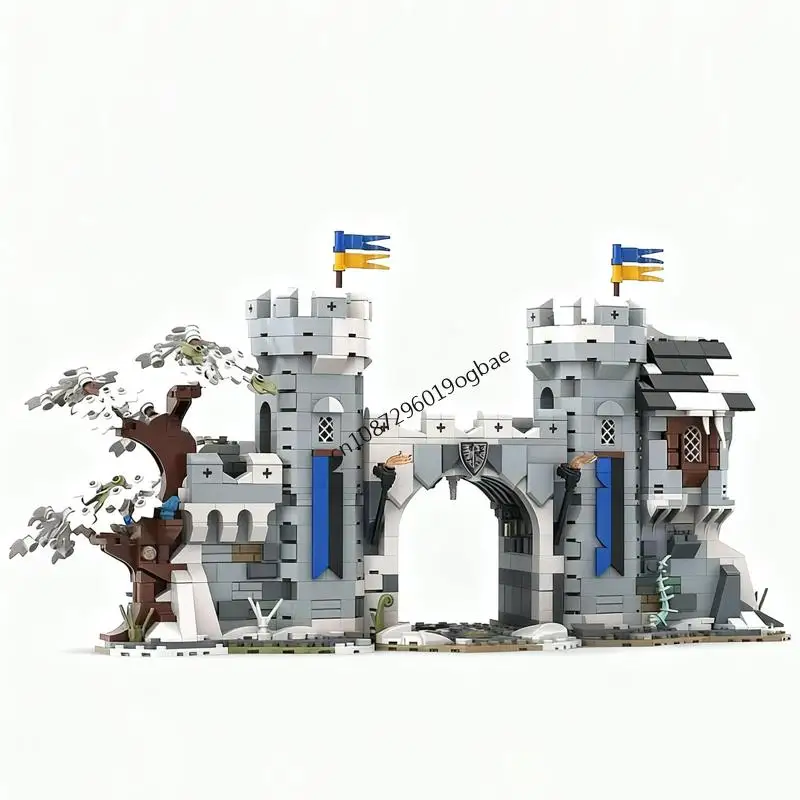 5315pcs MOC Medieval Street View MOC Black Falcon Mountain Fortress Castle Gate Model DIY creative ideas toy AssemblyPuzzle Gift