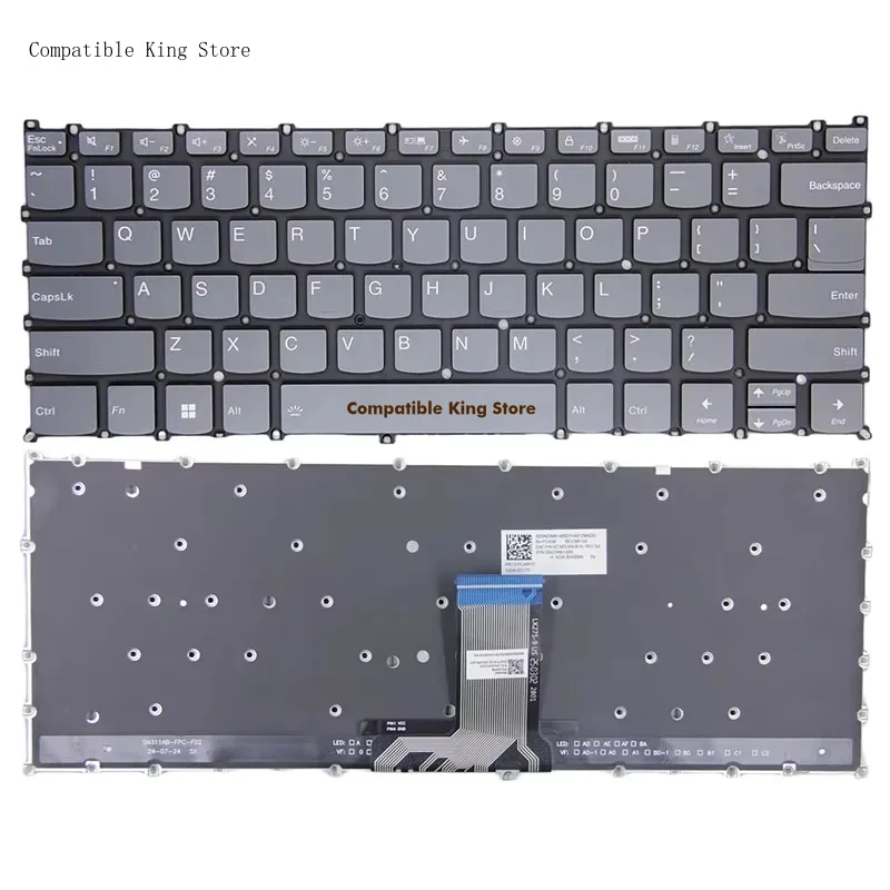 d Gray Color For Lenovo Yoga 7 14 ARP8 Yoga 7 14 IRL8  Slim 5 14ABR8 New US Keyboard