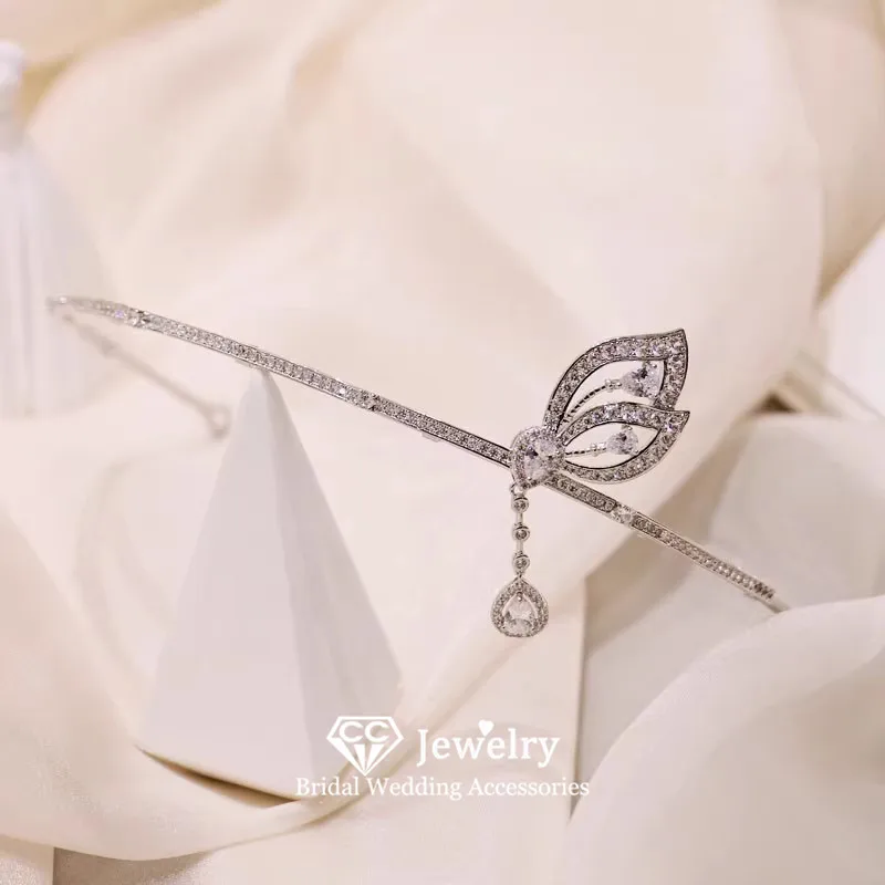 

CC Mini Crowns Women Hair Accessories Wedding Crown Bridal Headpiece Engagement Jewelry Butterfly Shape Diadems Hairbands HS189