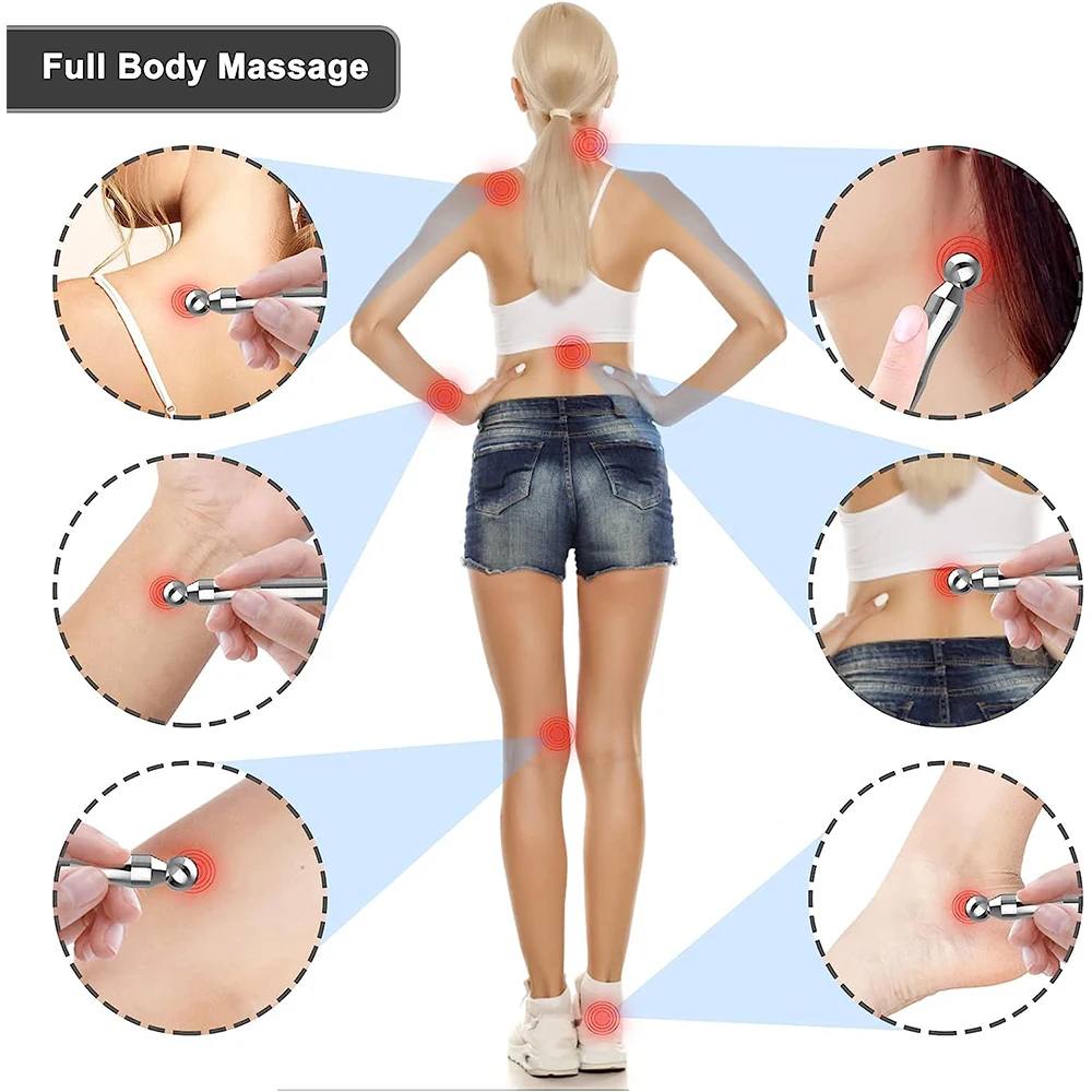 Stainless Steel Manual Acupuncture Pen Trigger Point Massager Deep Tissue Massage Tool for Body Meridian Pain Relief Health Care