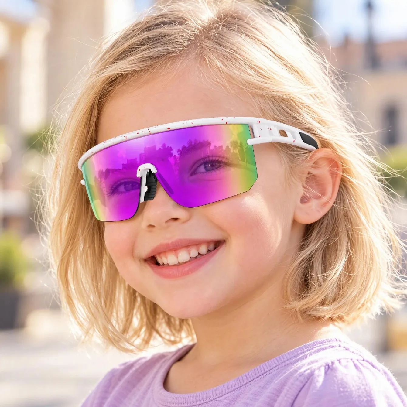 1/2/3 Packs Kids Sunglasses for Boys & Girls Age 3-8, Youth Outdoor Sports Goggles for Bicycle, Camping, Baseball & Football