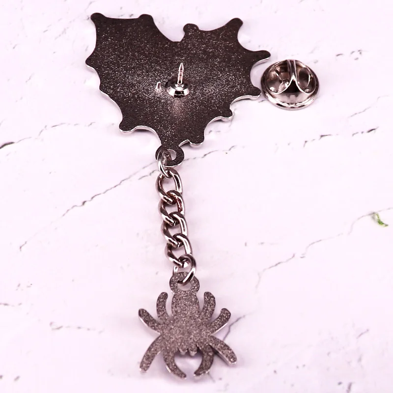 Spiderweb Enamel Pin Spider Badge Horror Halloween Witchy Jewelry Gift