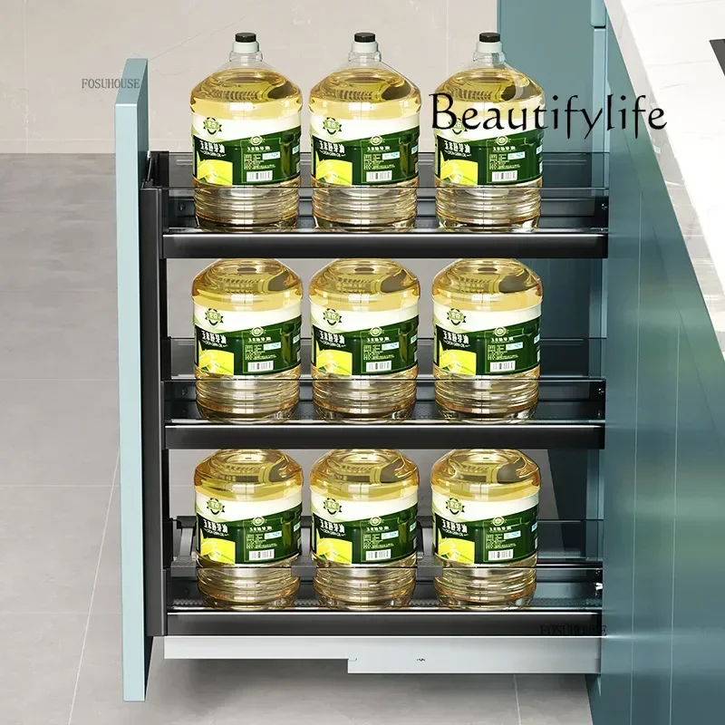 

BJ Seasoning Pull-out Basket Storage Racks Kitchen Narrow Cabinet Drawer-style Small Size Cabinets Pull-out Rack Storage Organi
