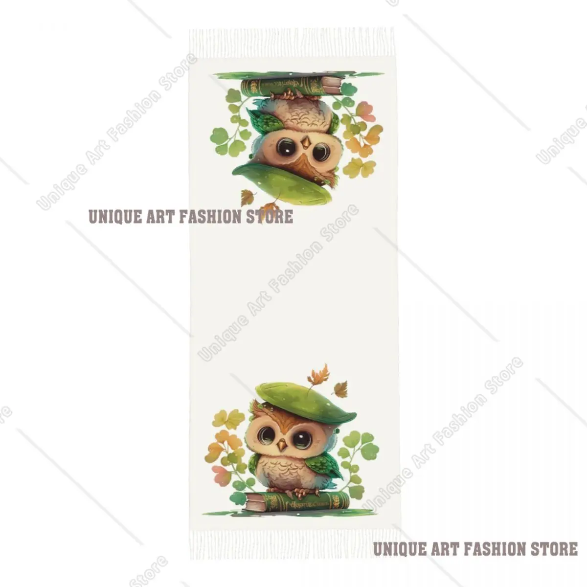 مخصص مطبوعة البومة وشاح الرجال النساء الشتاء الدافئة والأوشحة شالات يلتف #5