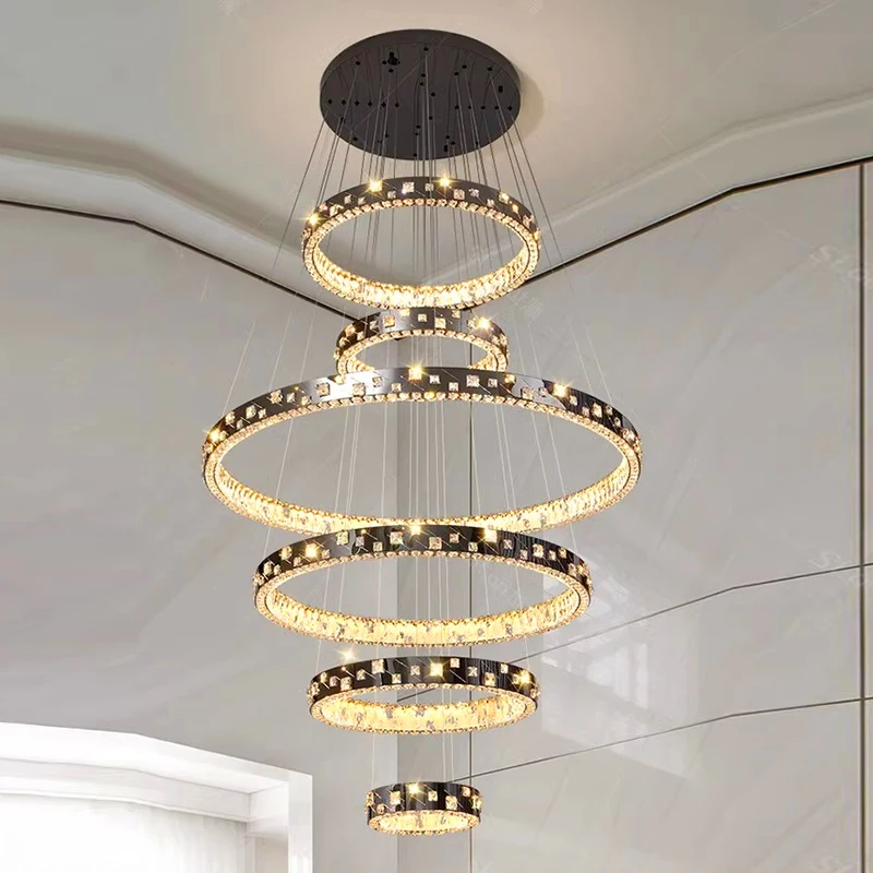 Modern home decoration crystal chandelier, stair Pendant lamp, living room Pendant lights, interior lighting