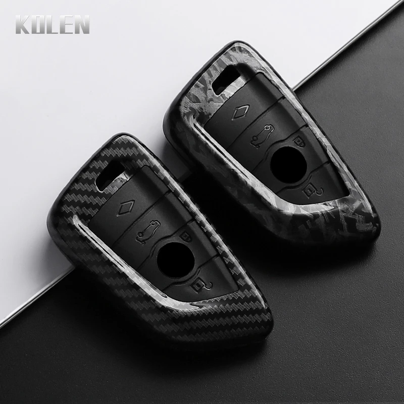 ABS Carbon Faser Stil Auto Schlüssel Fall Abdeckung Für BMW X1 X3 X5 X6 X7 1 3 5 7 Serie G20 G30 G11 F15 F16 G01 G02 F48 F39 520 525 320i