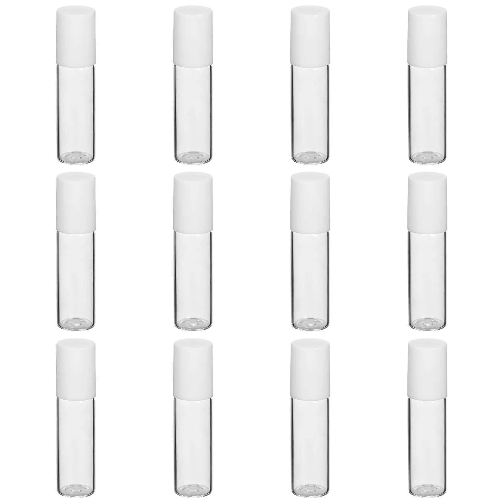 12pçs garrafas de rolo recarregáveis, garrafas de perfume portáteis de tamanho de viagem, garrafas de rolo de óleos essenciais (5ml)