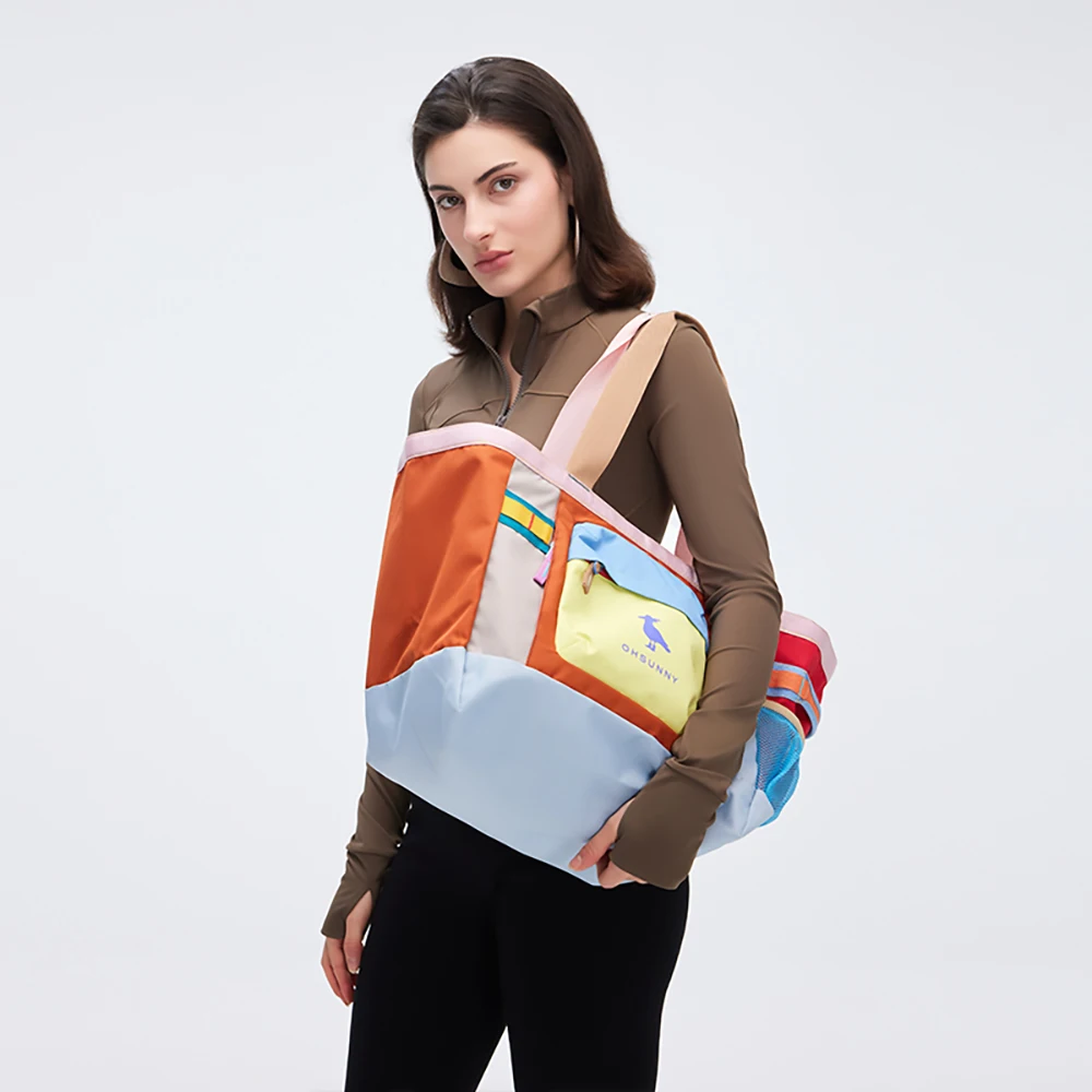 Ohsunny Colorful Handbag Random Color Partition Zipper Bag,Casual Vacation Shopping Valise Durable & Trendy