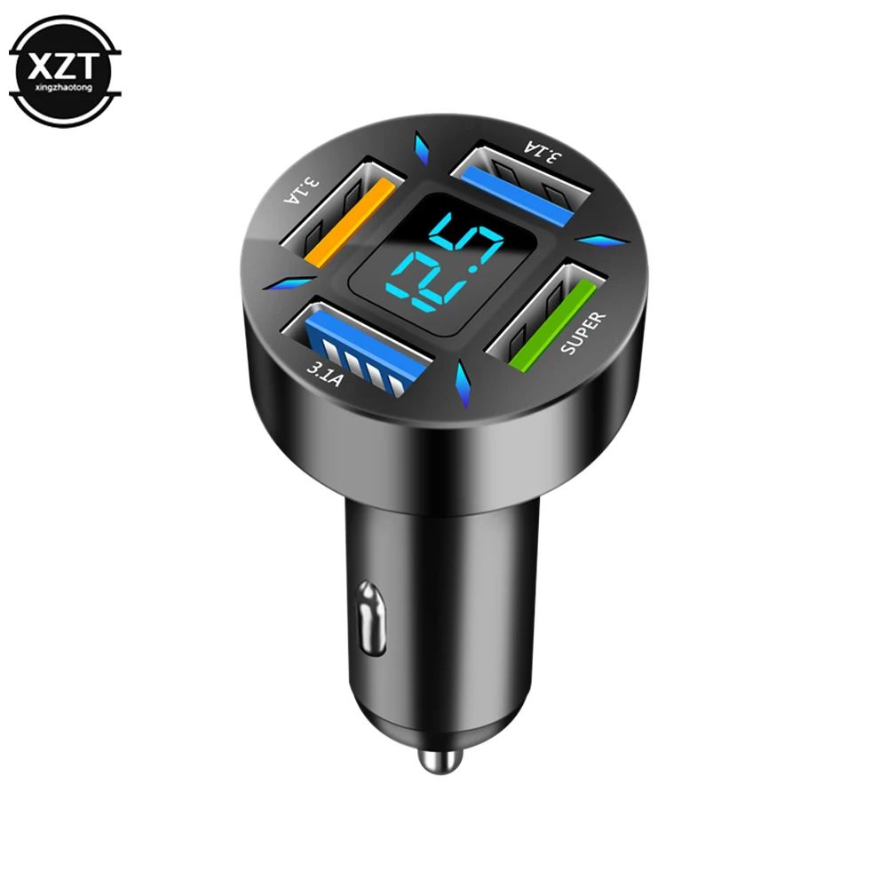 USB Car Charger 66W 4 Ports Fast Charging PD Quick Charge 3.0 USB C Car Phone Charger Adapters For iPhone 13 12 Xiaomi Samsung