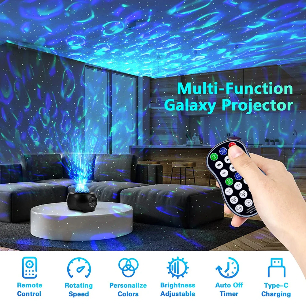 Galaxy Star Projector Night Light with Bluetooth Remote Control Nebula Starry Light for Decorate Room Projector Birthday Gift