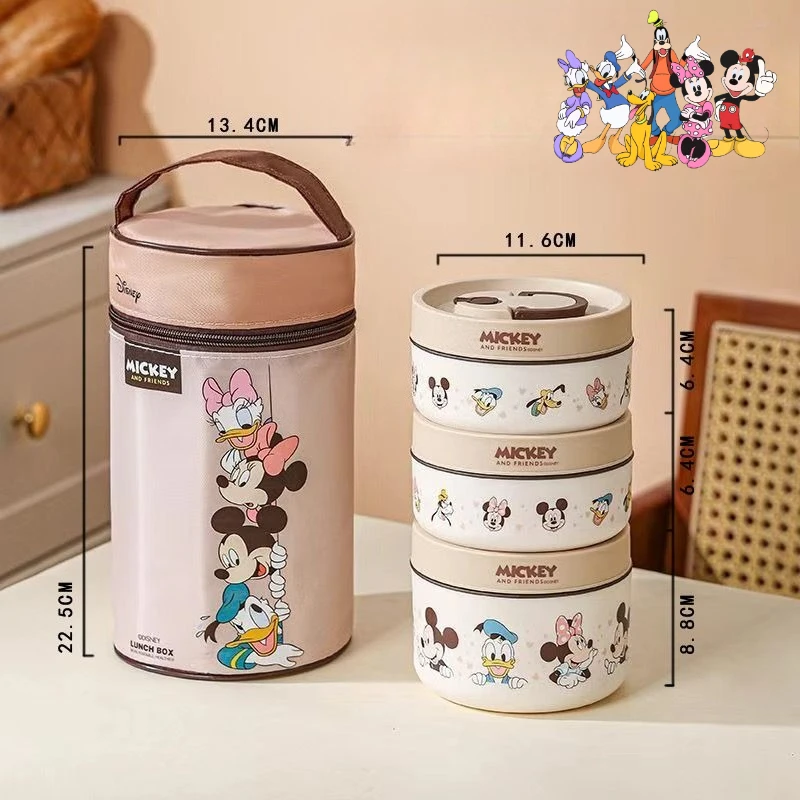 

Disney Mickey cartoon cute student insulated lunch box creative personalised home kitchen storage box anime merchandise gift