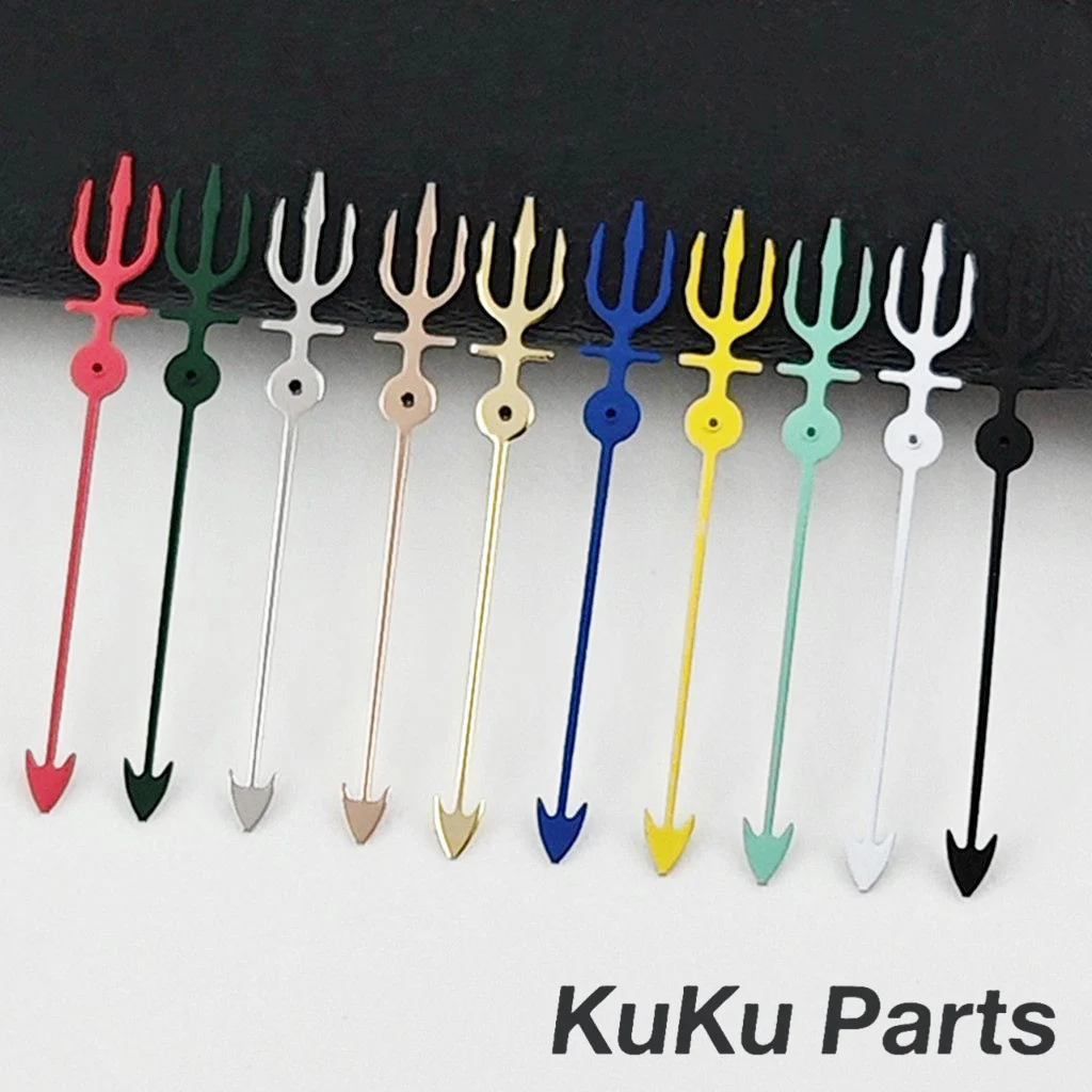 Trident Shaped NH35 Watch Hands 12.5MM Silver Gold Black Blue Red Green Watches Needles for NH34 NH35 NH36 NH38 NH70 Movement