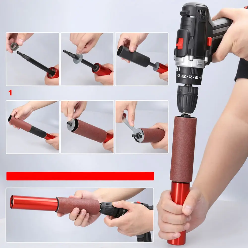 Drill Polishing Rod Attachment For Woodworking Metal Plastic Stone Surfaces Electric Drill Grinding Tool Accessory Kit