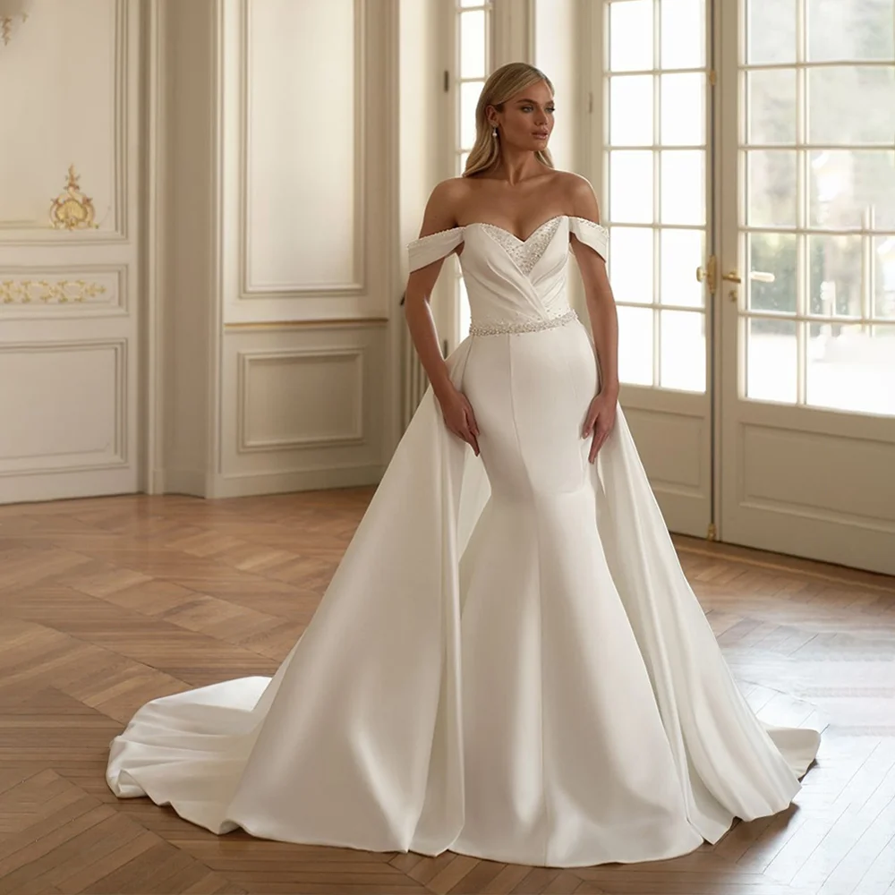 

Элегантные свадебные платья русалки для женщин с открытой спиной и съемным свадебным платьем для свадьбы Vestidos De Novia по индивидуальному заказу