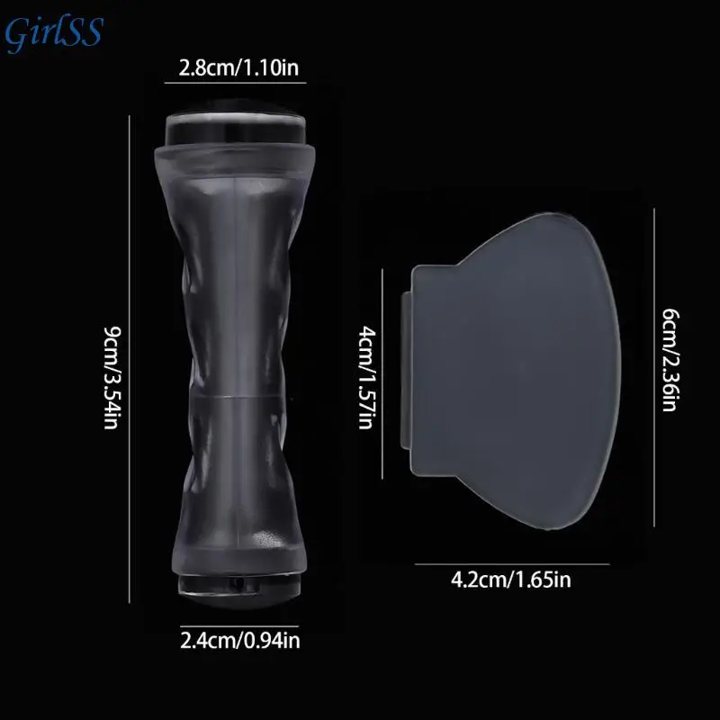 Tampon à ongles à pointe française, tampon Double face en Silicone pour Art, T4MB