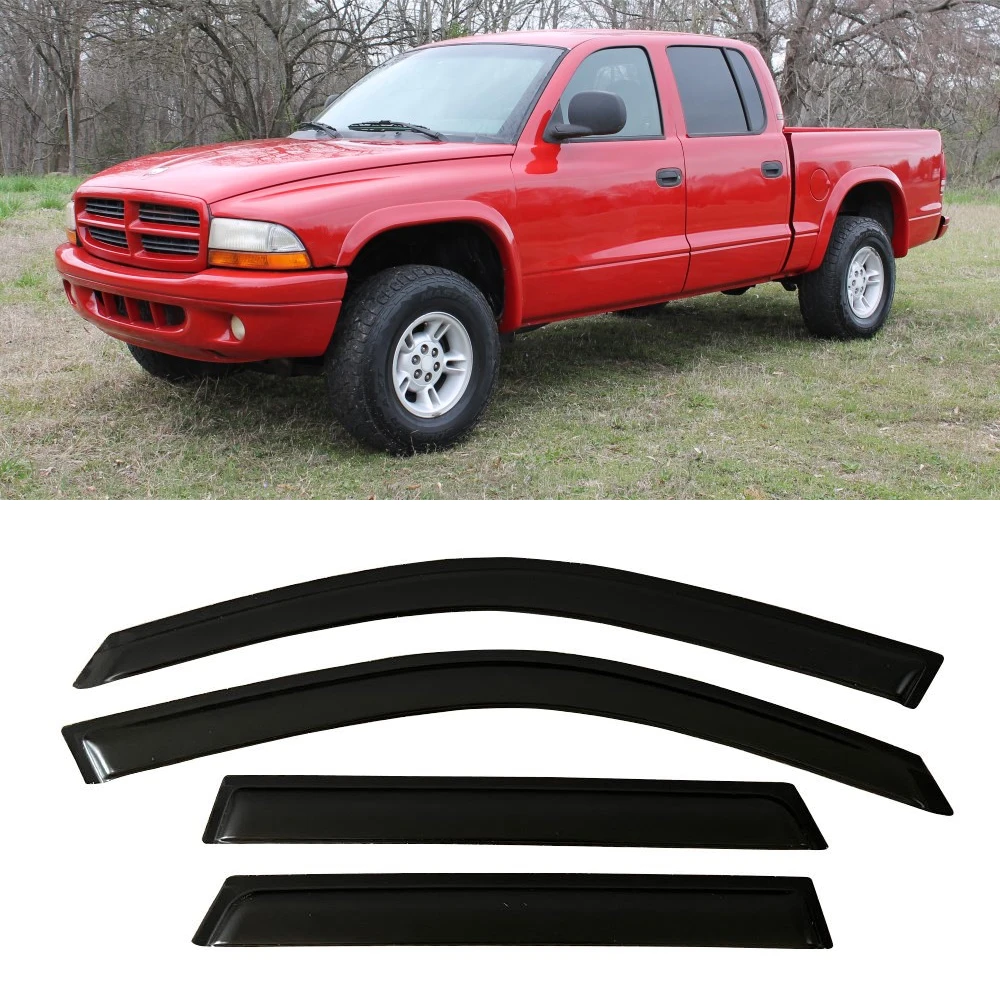 Window Visor for DODGE DAKOTA Crew Cab Pickup 1997 1998 1999 2000 2001 2002 2003 2004 Wind Deflectors Rain Guards Door Visor