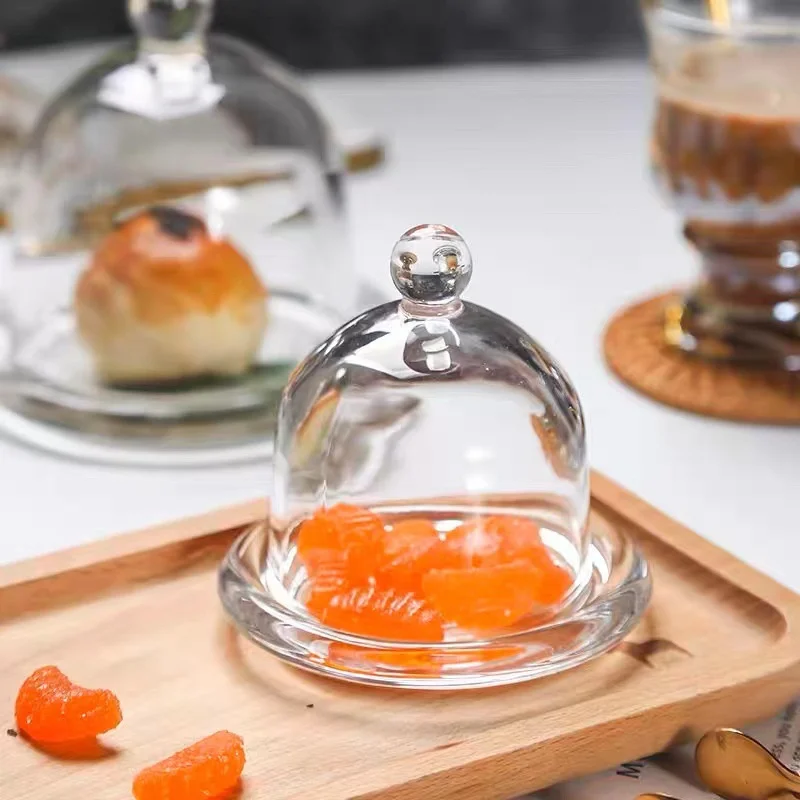 

Glass Craft Dessert Storage Stand With Lid Easy to Use Cake Serving Tray Transparent Dessert Table Ornaments Wedding Party