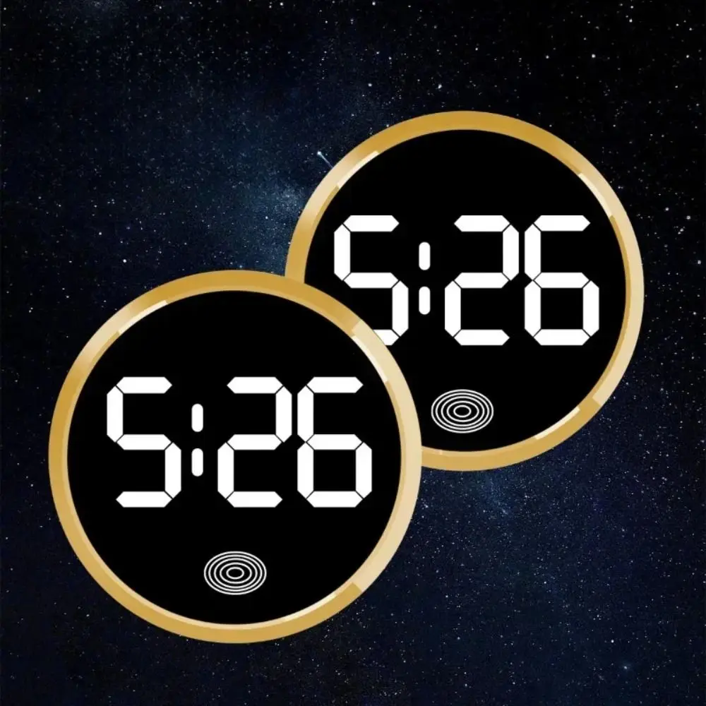 Touch-Activated Car Dashboard Clock LED Time Display Novelty LED Electronic Watch Mini Mute Luminous Car Clock Home/Office