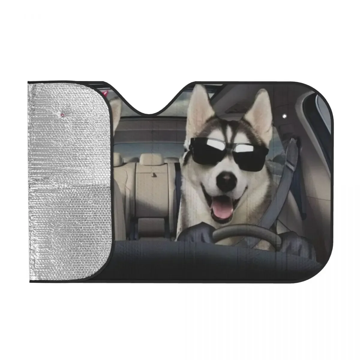 Funny Husky Couple Sunshades Reflector Anti Uv Custom Car Sunshade Sun Shade