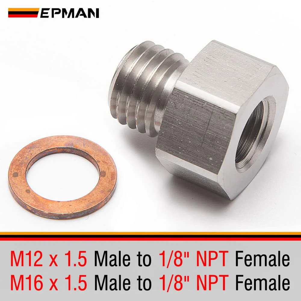 

EPMAN Sensor Adapter Oil Water Pressure Temp M12x1.5 Or M16x1.5 Male To 1/8" NPT Female EPCGQ70-EPCGQ272