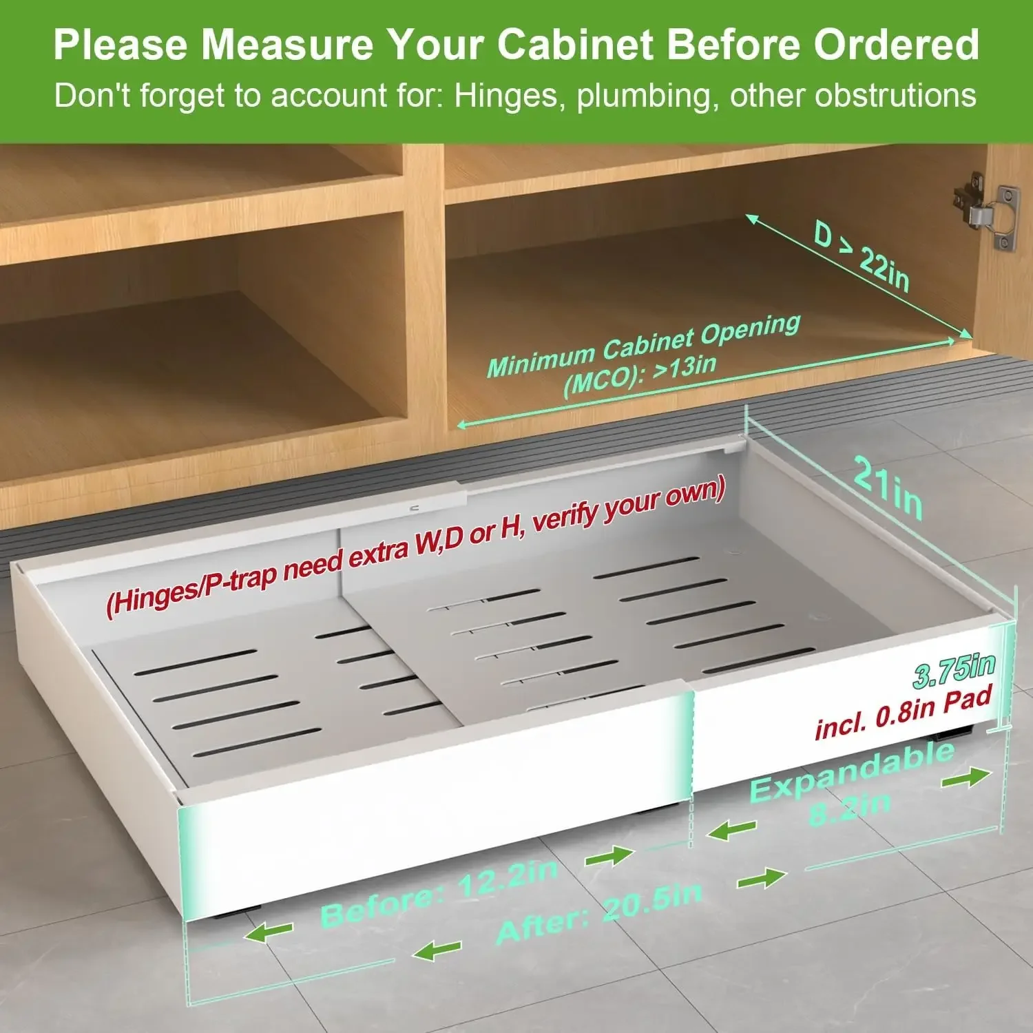 2-Pack Expandable Pull Out Cabinet Organizer 21