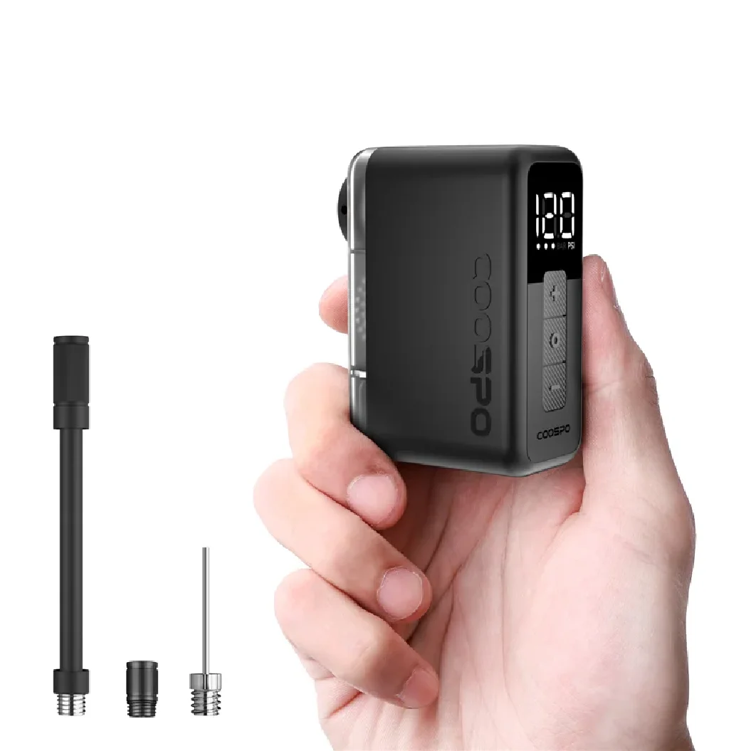 COOSPO X1 エアポンプ 120PSI ミニ電動自転車デジタルインフレータ 500mAh ポータブル充電式 MTB バイクシュレーダー仏式タイヤバルブ