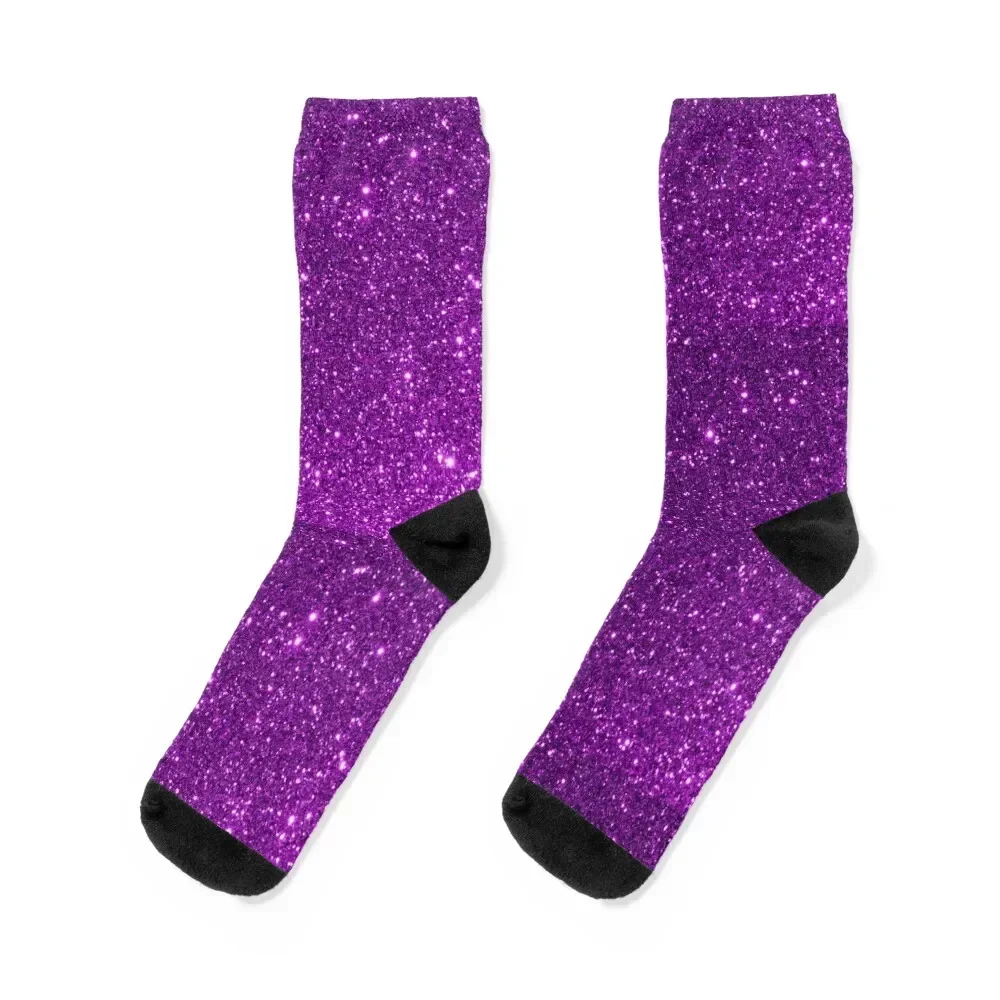 

Purple Sparkly Glitter Socks funny sock cool fashionable Mens Socks Women's